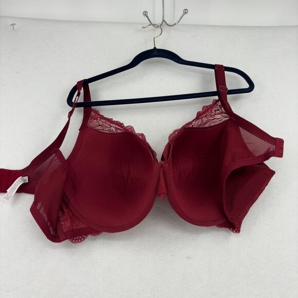 Auden Push Up Plunge Bra Size 46DDD Rad Coverage Underwire Floral Lace Overlay - Picture 4 of 10